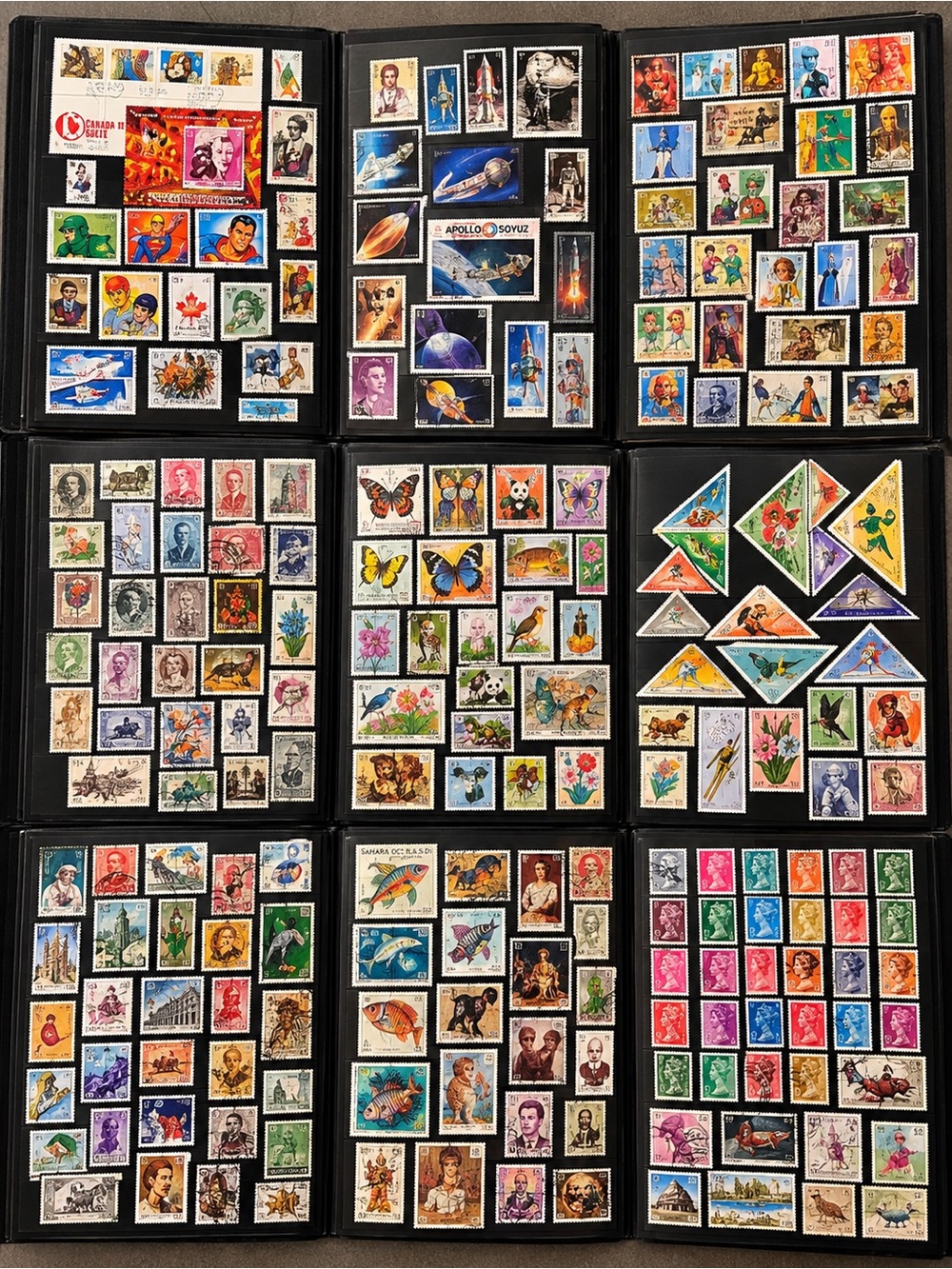 Vintage Worldwide Stamp Collection Stockbook Canada Space Olympics